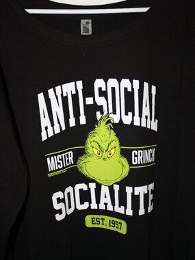 Instant Message, Grinch Sweatshirt, Plus size 3X
